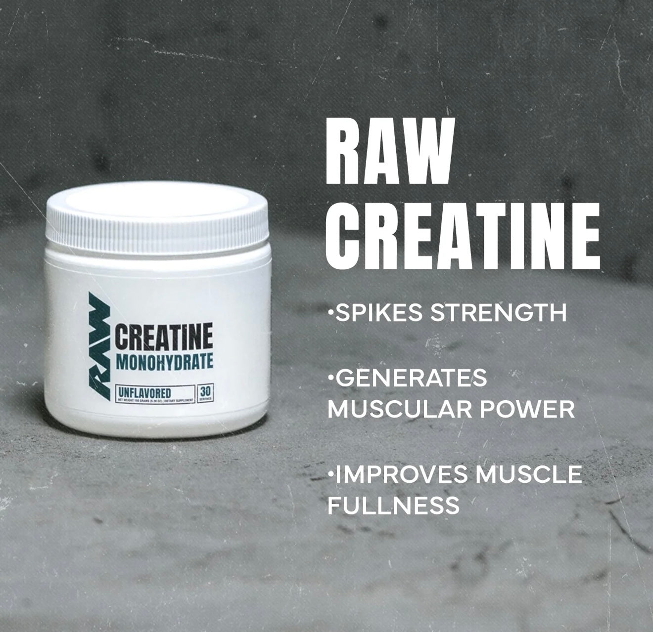 RAW CREATINE 100 PORCIONES (500GR)