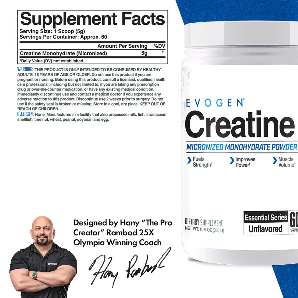 EVOGEN CREATINE MONOHYDRATE 60 PORCIONES